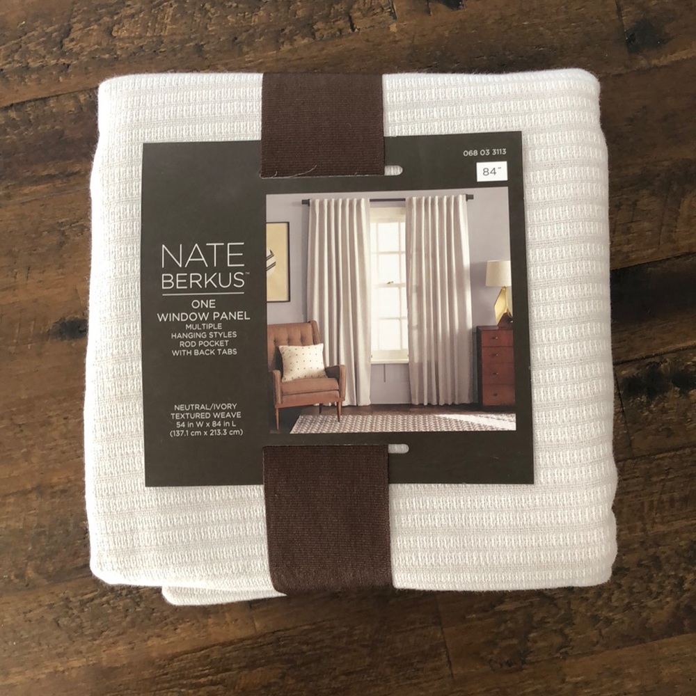 Nate Berkus Window Panels(Two) in Neutral/Ivory, Textured Weave
